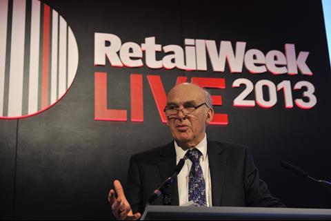 Business secretary Vince Cable, Retail Week Live 2013